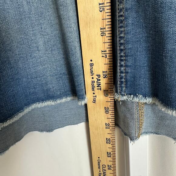 Judy Blue Raw Hem Distressed Stretch Denim Mini Skirt Sz 1XL Festival Streetwear - Picture 11 of 11